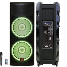 MR DJ PRO215LED Professional Dual 2x15" 5500W PA DJ Bluetooth Powered Speaker