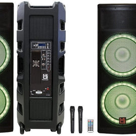 2 PRO215LED Professional Dual 2x15" PA DJ Bluetooth Powered Speaker