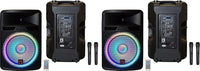 Pair of 18 Inch Power Speaker Built-in Battery/Bluetooth/Amplifier/SD/USB/FM Radio