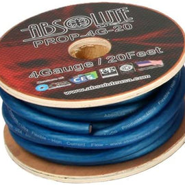 Absolute PROP0G20BL<br/> Pro Series 20 Feet 1/0 Gauge Blue Ultra Flexible Power/Ground Battery Amp 12V Cable Wire for Auto, Car, Inverter, RV, Solar, Marine, Trucks