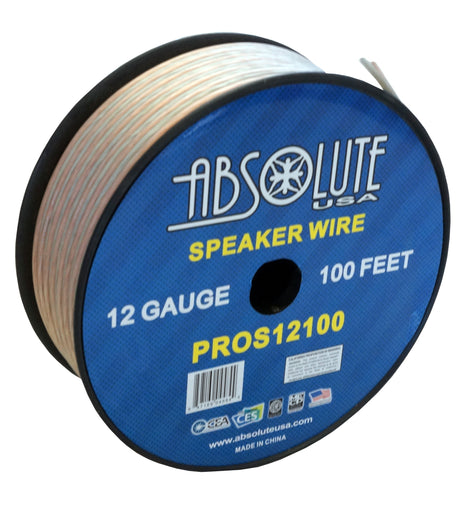 Absolute PROS12100 12 Gauge 100FT PRO PA DJ Car Home Marine Audio Speaker Wire Cable