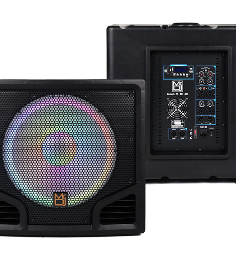 Mr. Dj PROSUB18LED 6000W PA DJ Club Powered Active Subwoofer with 2 Speaker Output with Party Show Led
