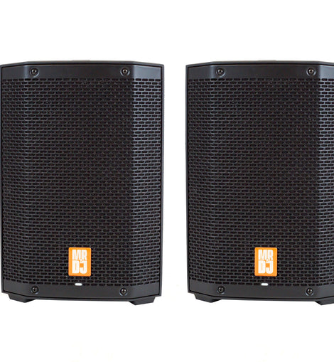 2 MR DJ PROX8PA PRO Battery Powered Active Portable PA Speaker All-in-One Array System