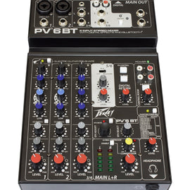 Peavey PV 6 BT 6 Channel Compact Mixing Mixer Console with Bluetooth + PVi 100 Microphone