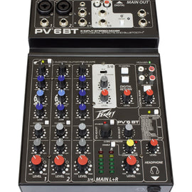 Peavey PV 6 BT 6 Channel Compact Mixing Mixer Console with Bluetooth