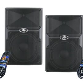 2 PVXP12 Bluetooth DSP 12" 980W Powered Speaker + Stand+ XLR Cable