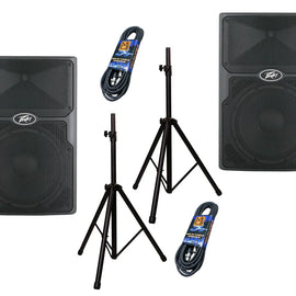 2 PVXP12 DSP 12" 980W Powered Speaker 1.4" Driver+ Speaker Stand+ XLR Cable