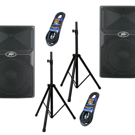 2 Peavey PVXp 10 10" Bluetooth Powered Loudspeaker + Speaker Stand+ XLR Cable