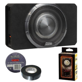 Alpine PWV-SB10 10" BassRev Powered Subwoofer Enclosure Bundle