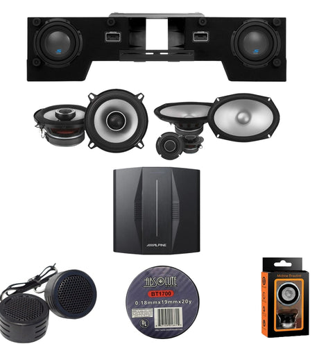 Alpine PXE-C80-88+S2-S69C+S-DB8V-TRK+S2-S50 OPTIM8 8-Channel Hi-Res Digital Sound Processor Amplifier w/ Dual 8” Preloaded Truck Sub Enclosure & 6x9