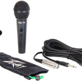 4 Peavey PV7 ND Magnet Dynamic Microphone with 1/4" to XLR Cable + 4 Microphone Stands