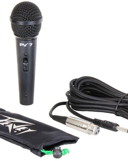 4 Peavey PV7 ND Magnet Dynamic Microphone with 1/4" to XLR Cable + 4 Microphone Stands