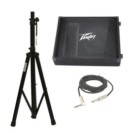 Peavey PV15M 15" 2-way 1000-Watt Peak Floor Monitor Speaker w/ Handle + Stand & Cable