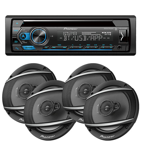 Pioneer DEH-S4220BT CD Receiver Built-in Bluetooth & 2 Pairs TS-A652F 6.5