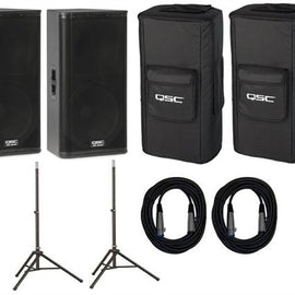 QSC KW152 1000 Watt 15" 2-Way Powered Loudspeaker Pair Package