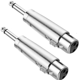 2 MR DJ QTMXLRF1 XLR Female to 1/4" Mono Male Adapter Converter Gender Audio Coupler