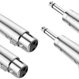 8 AT TQTMXLRF XLR Female to 1/4" Mono Male Adapter Converter Gender Audio Coupler