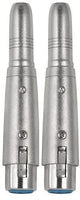 2 MR DJ QTXLRF1 XLR Female to 1/4" Stereo Female Adapter Converter Gender Audio Coupler