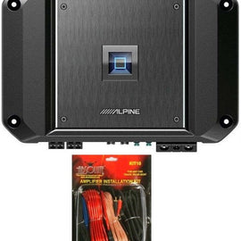 Alpine R2-A60F 4 Channel 600 Watt Class D Amplifier & KIT10 Installation AMP Kit