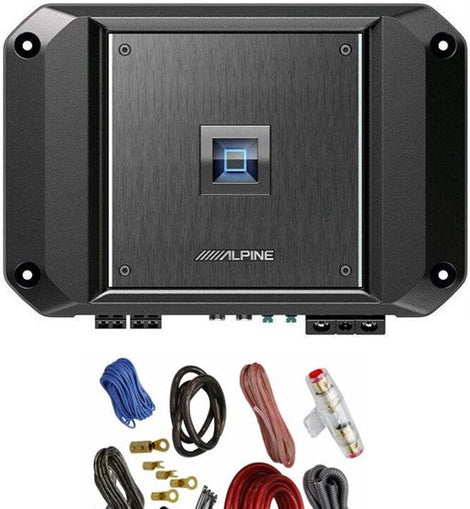 Alpine R2-A60F 4 Channel 600 Watt Class D Car Audio Amplifier & KIT4 Installation AMP Kit