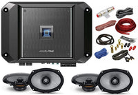 4 Alpine R2-S69 300W 6x9" 2-Way Speakers + R2-A60F 4-Channel Amplifier + Amp Kit