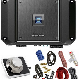 Alpine R2-A60F 4 Channel 600W Class D Amplifier RUX-H01 Bass Knob & KIT4 AMP Kit