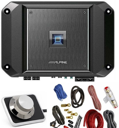 Alpine R2-A60F 4 Channel 600W Class D Amplifier RUX-H01 Bass Knob & KIT4 AMP Kit