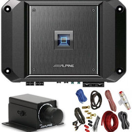 Alpine R2-A60F 4 Ch 600 Watt Car Amplifier & RUX-KNOB Bass Knob & KIT4 AMP Kit