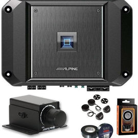 Alpine R2-A60F 4 CH 600W Amplifier & RUX-KNOB.2 Remote Bass Knob & PAK1