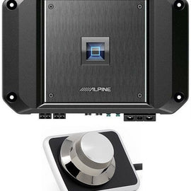 Alpine R2-A60F 4 Channel 600 Watt Class D Car Audio Amplifier & RUX-H01 Remote Bass Knob & KIT8 Installation AMP Kit