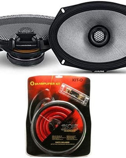 Alpine R2-S69 R-Series 6"x9" 600W 2-Way Car Coaxial Speakers & KIT0 Installation AMP Kit