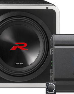 Alpine R2-SB12V-BNDL R2-SB12V 12" Enclosure S-A60M Amplifier RUX-KNOB.2 Remote