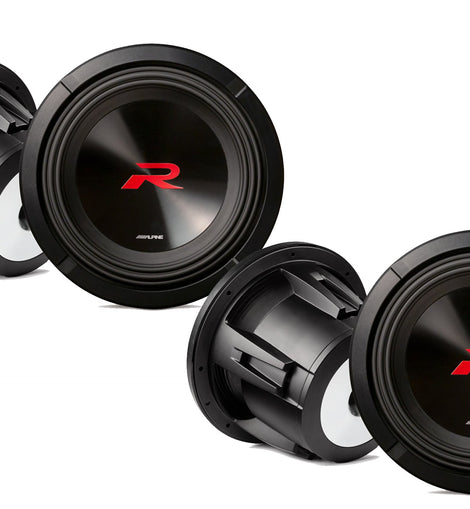 Alpine Two R2-W12D2 12-Inch Dual 2 Ohm Subwoofers Bundle