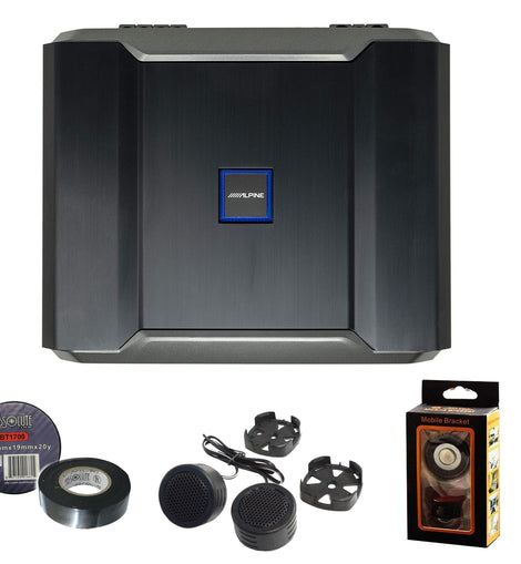 Alpine R-A75M Absolute KIT0 R-Series Class D Monoblock Subwoofer Amplifier 750 Watts RMS with Absolute Complete 4000W 0 gauge car amplifier installation wiring kit amp pk1 0