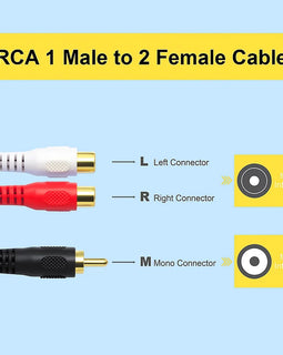 Absolute 2F1M RCA Interconnect Cable Wire Marine Car Amplifier Stereo Home Audio