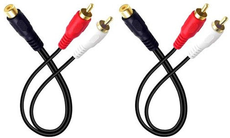 2 Absolute 1F2M RCA Interconnect Cable Wire Marine Car Amplifier Stereo Home Audio