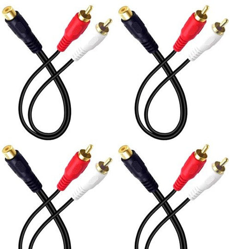 4 Absolute 1F2M RCA Interconnect Cable Wire Marine Car Amplifier Stereo Home Audio