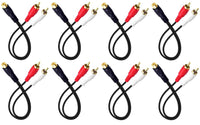 8 Absolute 1F2M RCA Interconnect Cable Wire Marine Car Amplifier Stereo Home Audio