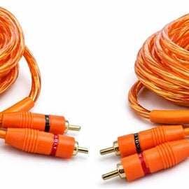 2 Absolute RCA1OR 1ft Orange RCA Cable 100% OFC Oxygen Copper 2-Ch Stereo Interconnect Twisted Pair Noise Reduction Gold-Plated Connectors HiFi Audio Cable for Car/Home Audio