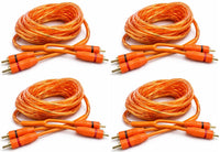 4 Absolute RCA12OR 12ft Orange RCA Cable 100% OFC Oxygen Copper 2-Ch Stereo Interconnect Twisted Pair Noise Reduction Gold-Plated Connectors HiFi Audio Cable for Car/Home Audio