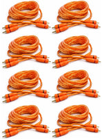 8 Absolute RCA17OR 17ft Orange RCA Cable 100% OFC Oxygen Copper 2-Ch Stereo Interconnect Twisted Pair Noise Reduction Gold-Plated Connectors HiFi Audio Cable for Car/Home Audio