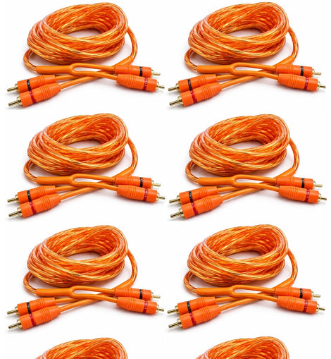 8 Absolute RCA1OR 1ft Orange RCA Cable 100% OFC Oxygen Copper 2-Ch Stereo Interconnect Twisted Pair Noise Reduction Gold-Plated Connectors HiFi Audio Cable for Car/Home Audio