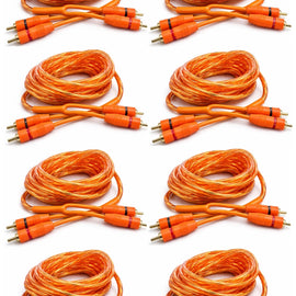 8 Absolute RCA15OR 15ft Orange RCA Cable 100% OFC Oxygen Copper 2-Ch Stereo Interconnect Twisted Pair Noise Reduction Gold-Plated Connectors HiFi Audio Cable for Car/Home Audio