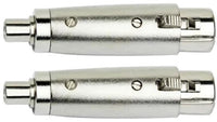 2 AT TRCAXLRF XLR Female to RCA Female Adapter Converter Gender Audio Coupler