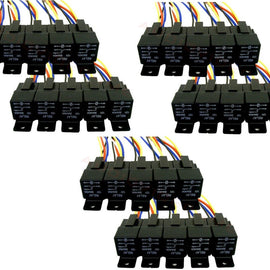 30 Absolute USA 12V 30/40 Amp SPDT Automotive Marine Bosch / Tyco Style 5 Pin Relay with Wires & Harness Socket