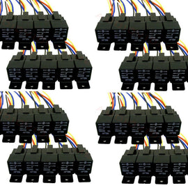 40 Absolute USA 12V 30/40 Amp SPDT Automotive Marine Bosch / Tyco Style 5 Pin Relay with Wires & Harness Socket