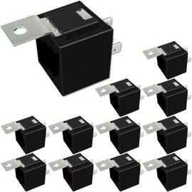10 PACK 12 VOLT DC 40 AMP SPTD AUTOMOTIVE RELAY 5 PIN W/ MOUNTING TAB