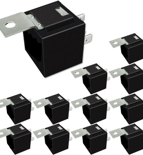 10 PACK 12 VOLT DC 40 AMP SPTD AUTOMOTIVE RELAY 5 PIN W/ MOUNTING TAB