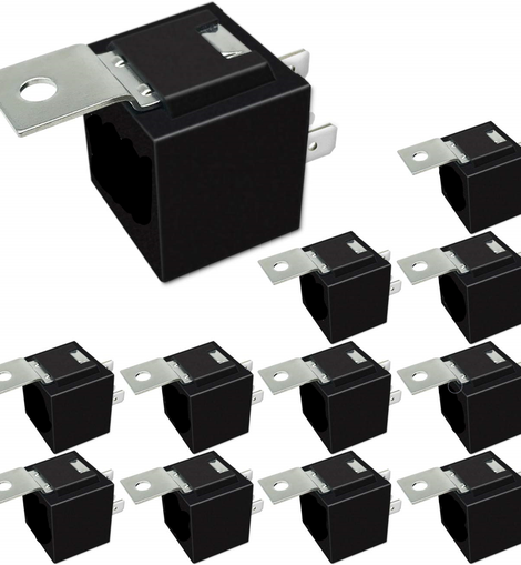 12V 5 Pin SPDT 30/40 Amp Relay Socket Metal Tab Auto Marine homes Truck RV ATV 12 Pack