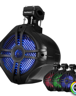 Power Acoustik MWT-80BL 8″ Marine Wake Tower Speakers with RGB LED Lights